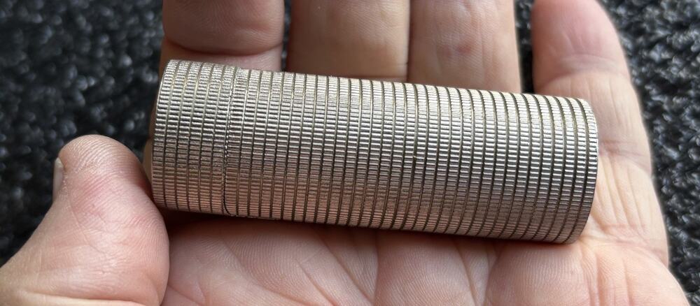Vintage Novelty Cigarette Lighter in Shape of Roll of Quarters